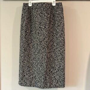 Talbots - vintage 90s‎ wool tweed skirt, black and white, 10